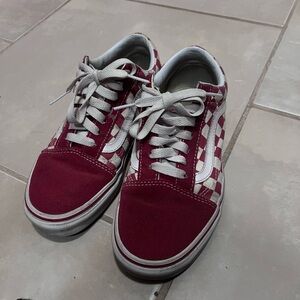 Vans Red and White Checkered Sneakers